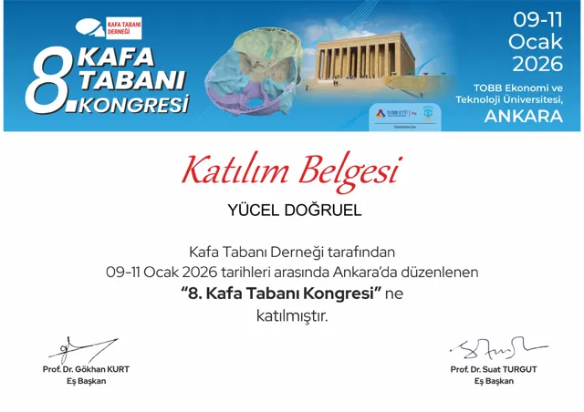 8. Kafa Tabanı Kongresi katılım belgesi, Ankara, 2026